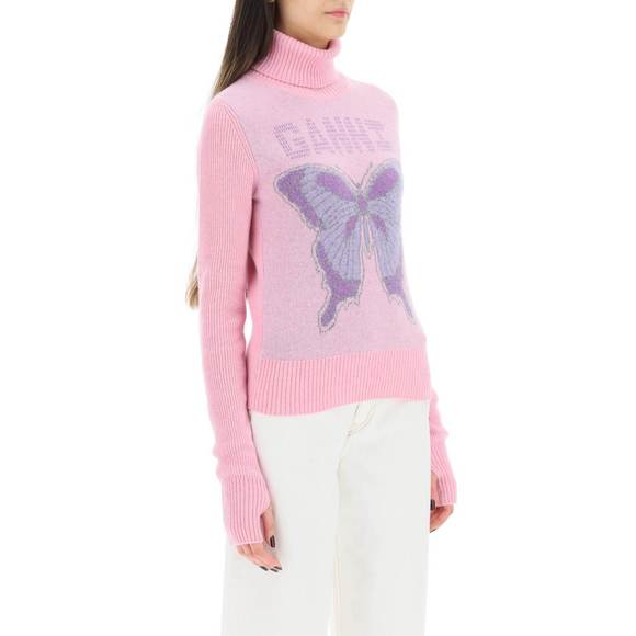 Ganni butterfly turtleneck sweater 